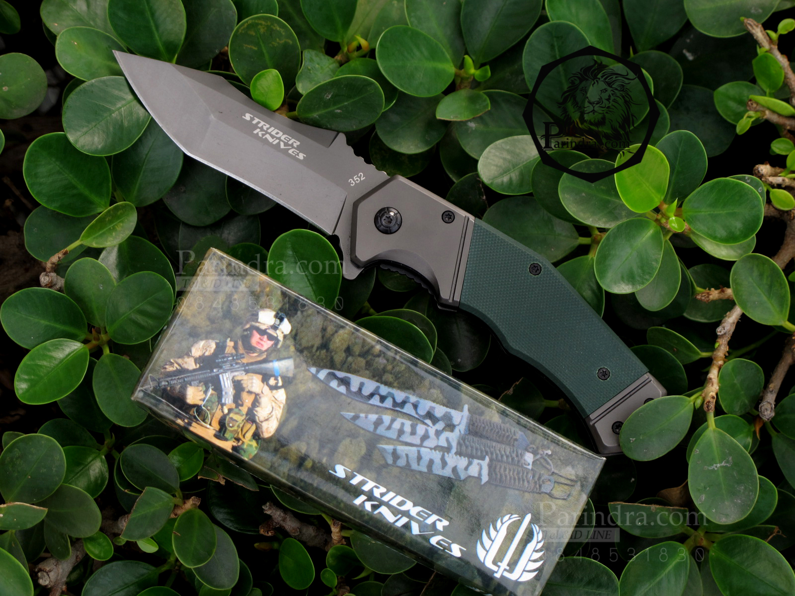 มีดพับ STRIDER รุ่น 352 Green Beret ด้ามลายเขียวทหาร (OEM)