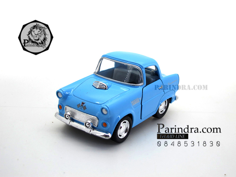 โมเดลเหล็กรถ Ford Thunder bird ปี 1955 แบบย่อขนาด Short body สีฟ้า