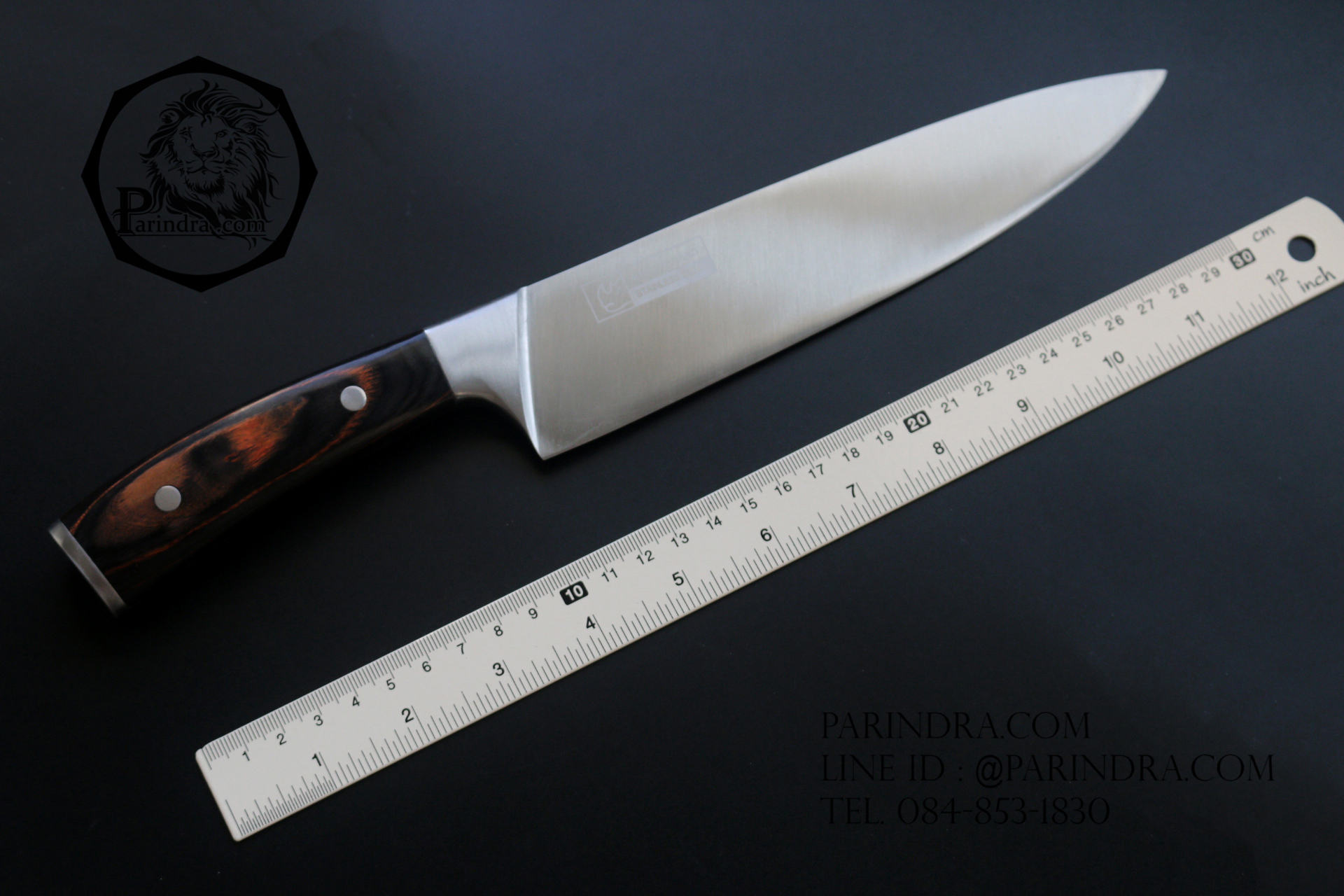 มีดทำครัวใบตาย Rhino Brand No.8904 ด้ามไม้ ขนาดใบ 8 นิ้ว ปลายแหลม คมสุดๆ (ของแท้)