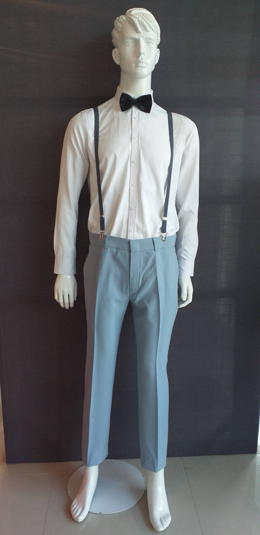 พร้อมเช่า สูทสีฟ้าพาสเทล Dusty Blue สูทเพื่อนเจ้าบ่าว ไม่มีเสื้อกั๊ก