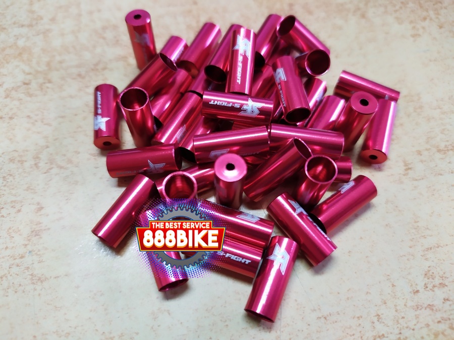 หัวปิดปลอกสายเกียร์/เบรค อลูมิเนียม สีแดง (ราคาต่อ 1 ชิ้น)