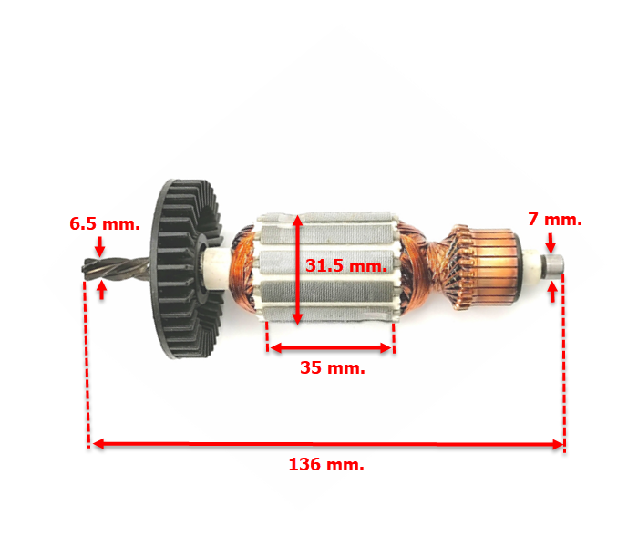 ทุ่น สว่าน Maktec MT60, MT602, MT603, MT606, MT607, MT816, MT817 Makita 6412, 6413, M6001, M0600B, M8103 (ใช้ทุ่นรุ่นเดียวกัน)