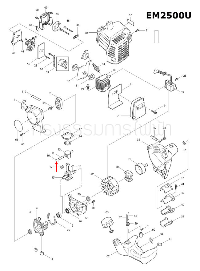 CLIP เครื่องตัดหญ้า Makita EM2500U [#10] Pn.DA00000071 (แท้) ##