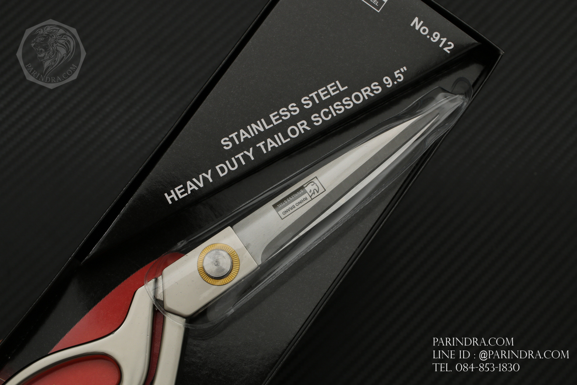 กรรไกรตัดผ้า Rhino Brand No.912 ขนาด 9 นิ้ว HEAVY DUTY TAILOR SCISSORS STAINLESS STEEL