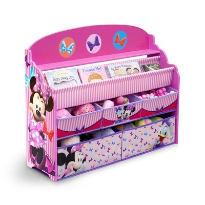 Delta Children Disney Minnie Mouse Deluxe Book & Toy Organizer (แบบใหม่ล่าสุด) ชั้นเก็บของ ชั้นวางหนังสือ ไซส์ใหญ่