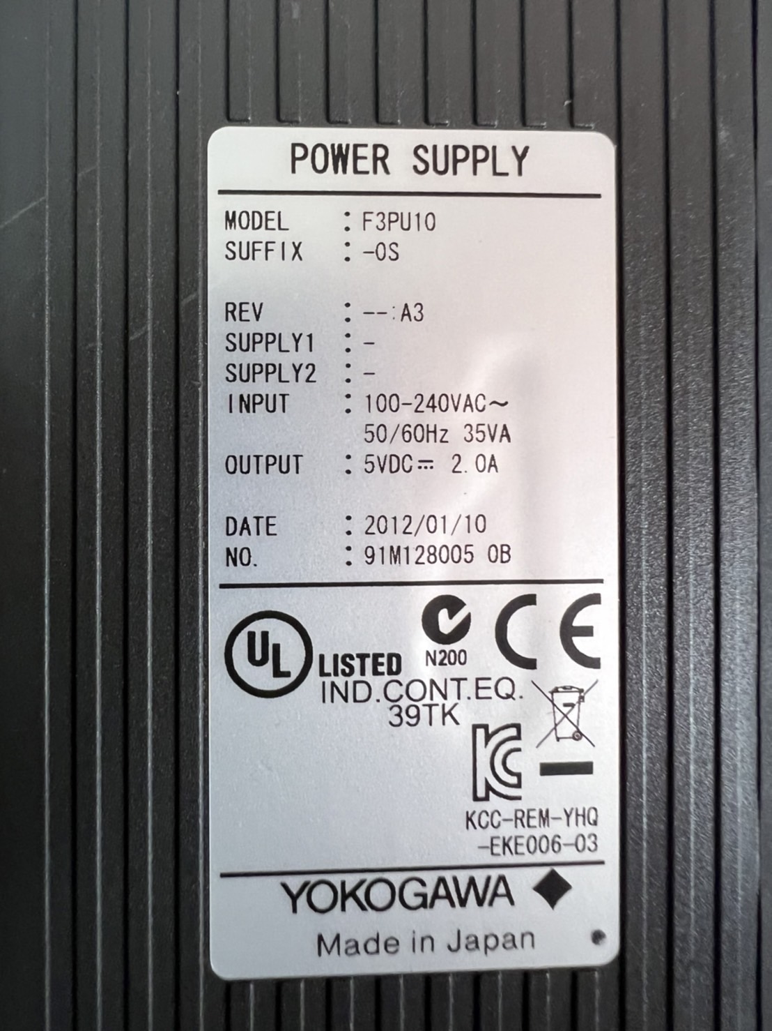 F3PU10 PLC " YOKOGAWA "