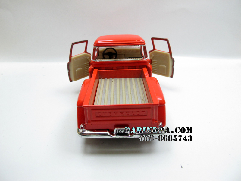 โมเดลรถเหล็กรถจำลอง CHEVROLET Chevy Stepside Pick-up 1955 สีส้ม