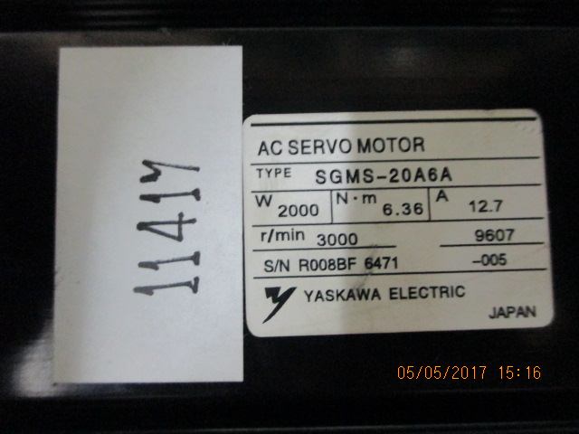 SGMS-20A6A SERVO MOTOR " YASKAWA "