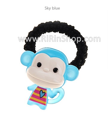 Aznavour ยางรัดผมลิงน้อยเซลลูโลส แต่งคริสตัล Swarovski ( Sky blue )