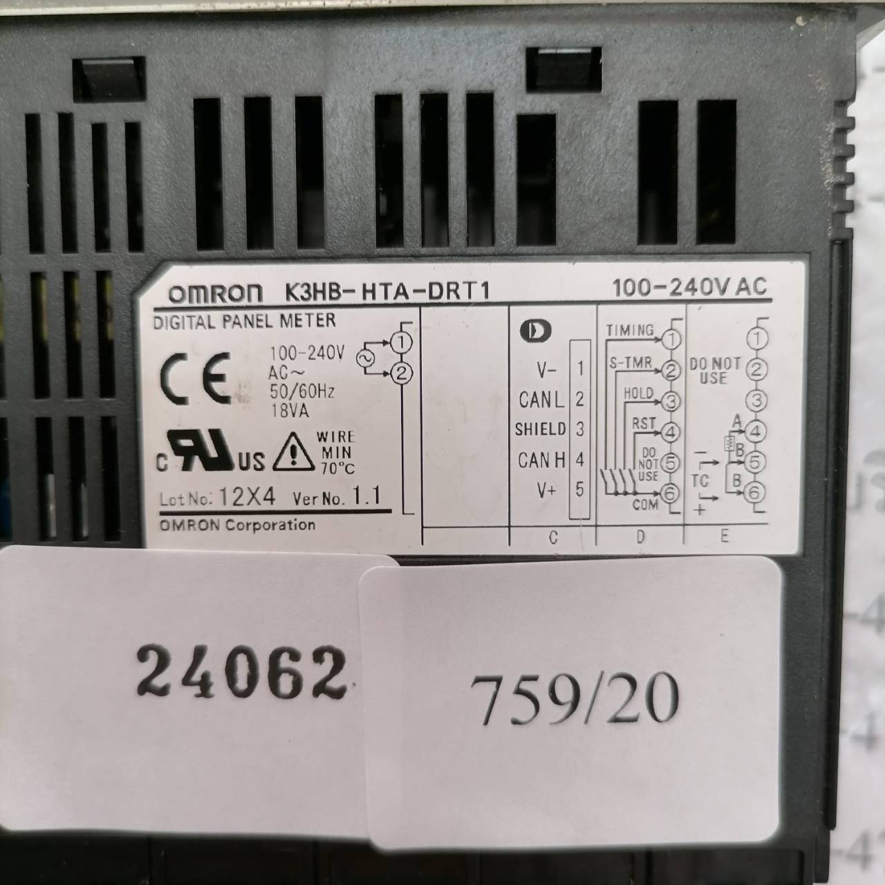 LCD TOUCH SCREEN " OMRON " รุ่น K3HB-HTA-DRT1