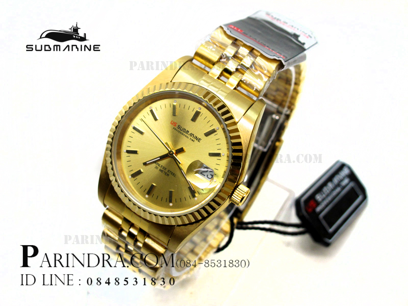 นาฬิกา US submarine Professional Time แสตนเลนแท้เกรดดี เรือนทอง รุ่น SUB108M D