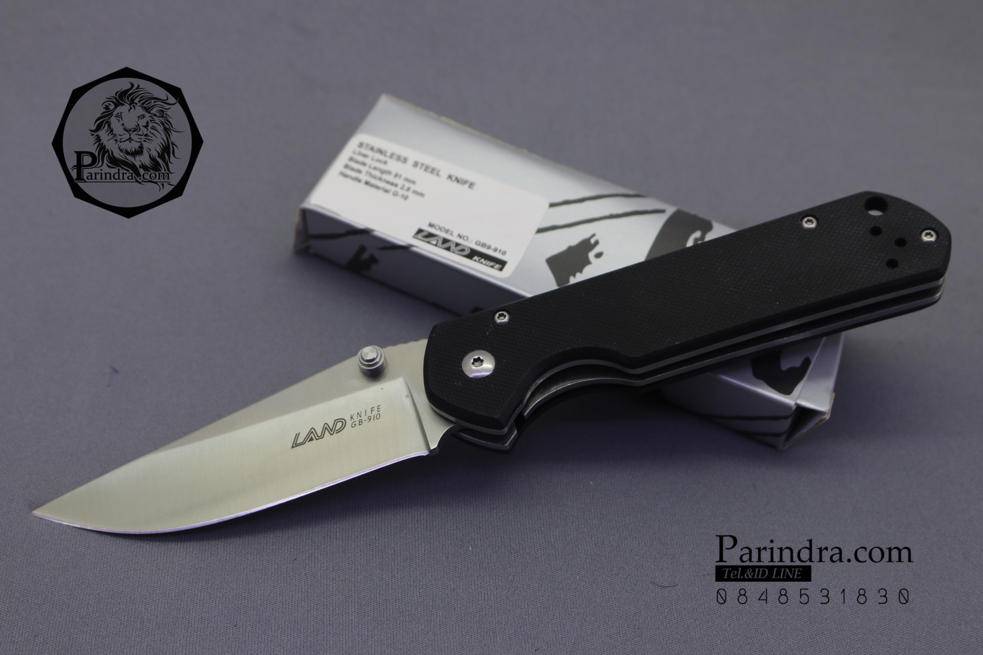 มีดพับ Land Knife GB9-910 ด้ามสีดำสนิท (ของแท้) สวยงาม แกร่ง ทนทาน