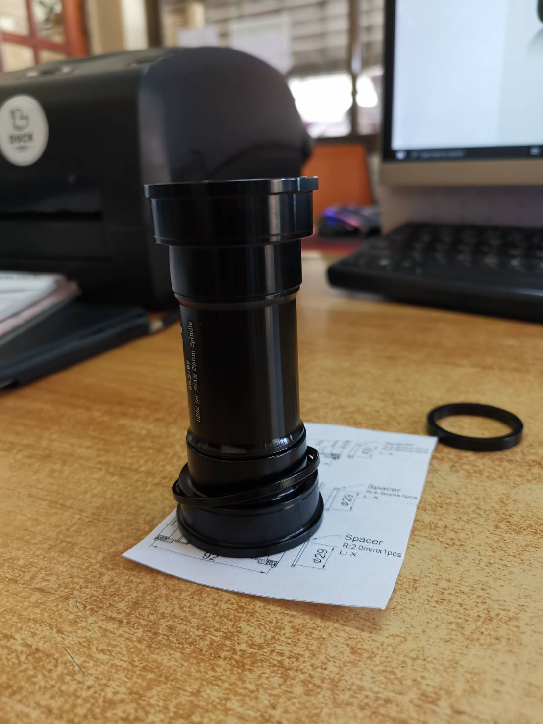 กะโหลก PRESTINE PT-6623 Bottom bracket, BB SET MTB FOR SRAM DUB PF89.5 / 92 BK