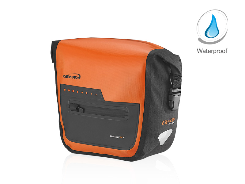 กระเป๋าแพนเนียร์ปลดเร็ว ขั้นเทพ IBERA PakRak Waterproof Panniers, 30ลิตร, IB-BA20-O กันน้ำ สีส้ม (ต่อคู่)