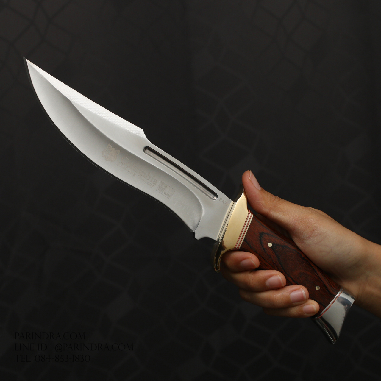 มีดเดินป่า COLUMBIA รุ่น SA78 ด้ามไม้ ทรงใบมีดสวย (ยอดนิยม)