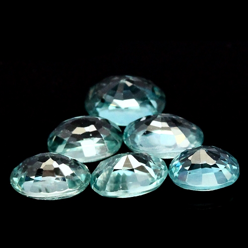 เพทายสีฟ้าทะเล (Zircon) 6.40 กะรัต 9 ชิ้น (0384)