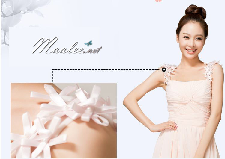 พร้อมส่ง ชุดราตรียาว สีครีม จับเดรปอกรูปหัวใจ ไหล่แต่งดอกไม้ 3 มิติสวยหวาน