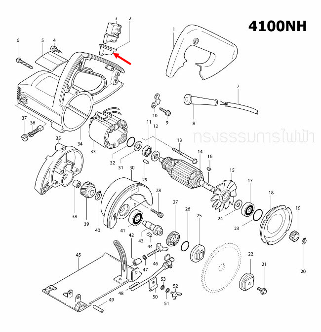 DUST COVER เครื่องตัดคอนกรีต Makita มากีต้า 4100NB [#5], 4100NH [#2] Pn.421329-5 (แท้) ##