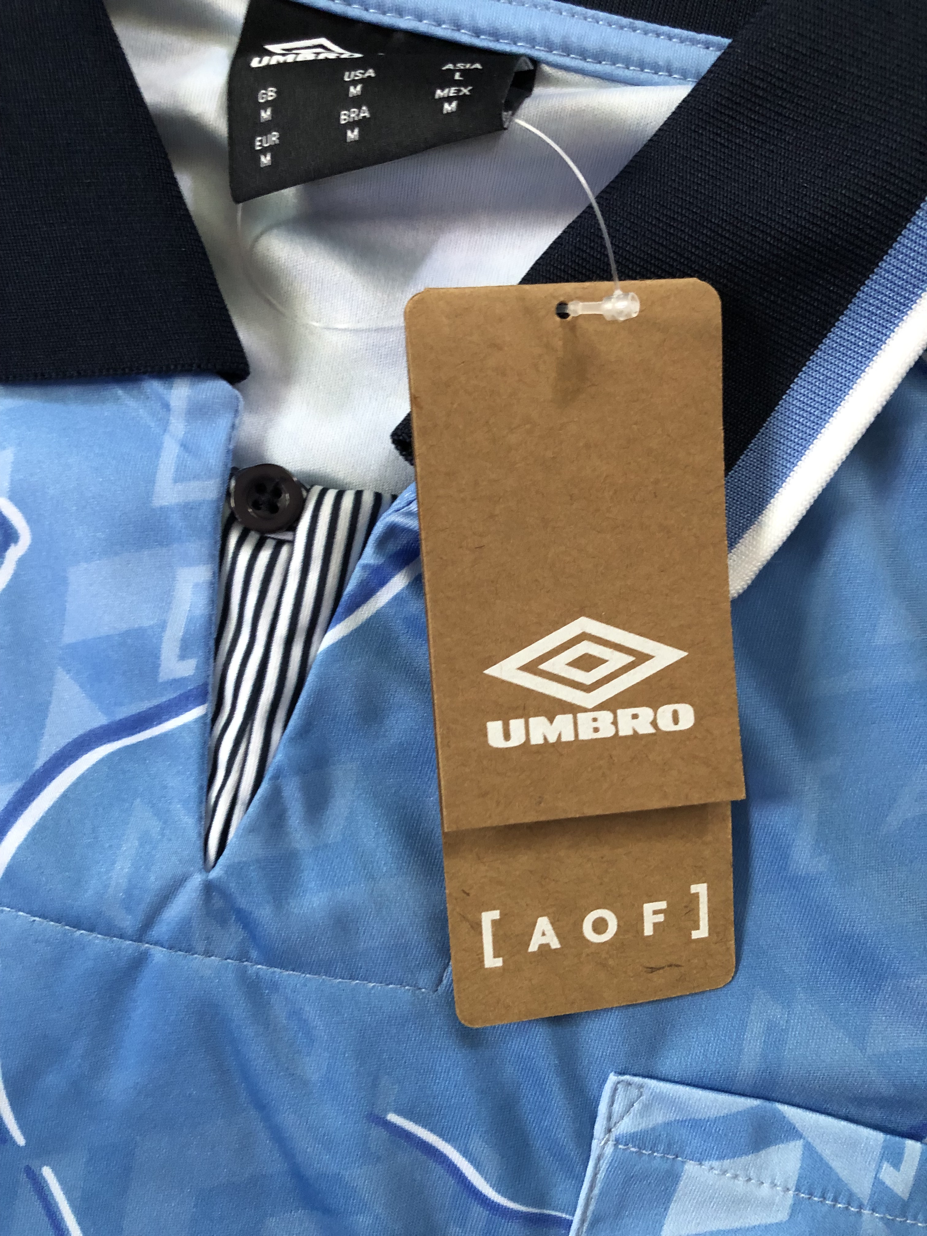 เสื้อฟุตบอล UMBRO x AOF ชุดคอลเลคชั่น Endangered Species 2022 The Sky Blue 'Rhino' ใหม่ M-Size / UMBRO x AOF Football Shirt Endangered Species 2022 The Sky Blue 'Rhino' Jersey NEW M-Size
