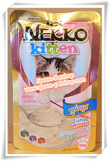 Nekko อาหารซอง แมว เน็กโกะ ลูกแมว รสปลาทูน่ามูส 70g