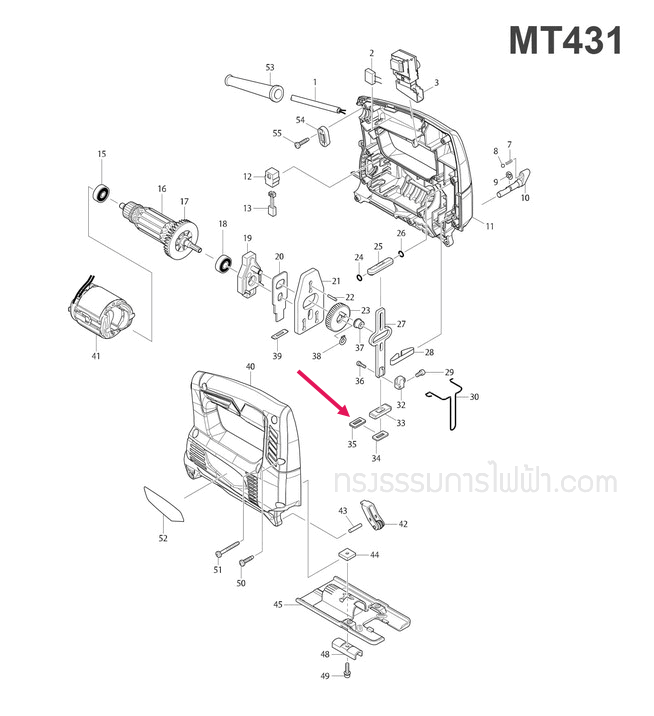 SEAL PLATE เลื่อยจิ๊กซอว์ มาคเทค-Maktec MT431 [#35] Pn.344686-3 (แท้) ##