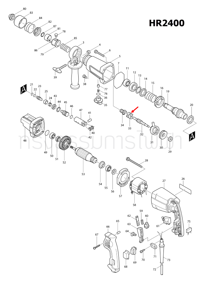 CLUTCH สว่านโรตารี่ Makita HR2400 [#33] Pn.322652-0 (แท้) ##