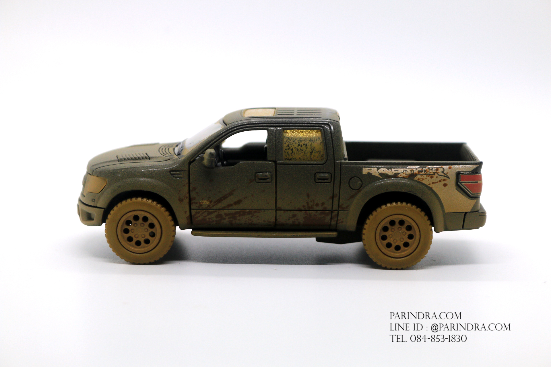 โมเดลรถเหล็กรถจำลอง Ford Ranger Raptor 2013 สีเปื้อนโคลน