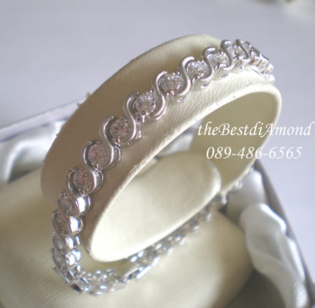 +++CL008RD-B+++สร้อยข้อมือเพชรรอบวงแบบกรอบตัวS+++เรียบ หรูหรา โชว์เพชรสุดๆๆ ดูดีมีระดับมาก อยู่ได้นานไม่ล้าสมัย งานเรียบร้อยมากๆๆๆ