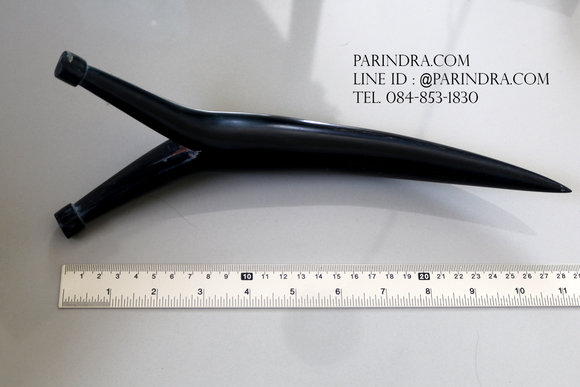 หนังสติ๊กเขาควายตัน สีดำสนิท โค้งงอ เข้ารูปสวยงาม #BAF002