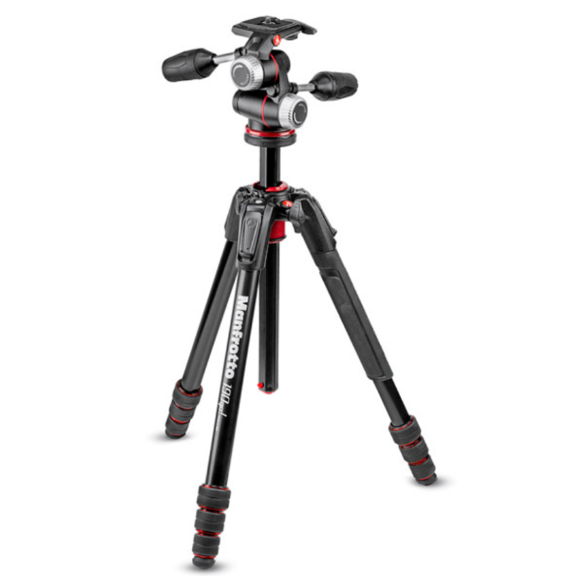 ขาตั้งกล้องพร้อมหัว3 ทาง 190go! MS Aluminum Tripod kit 4-Section with XPRO 3-way head MF-MK19-GA43W Manfrotto ประกันศูนย์ 10 ปี