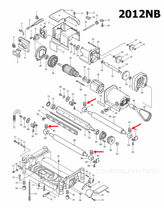 สปริงดันบูช แท่นไสไม้ Makita-มากีต้า 2012NB [#54,61,85,87] Pn.231459-2A (แท้) ##