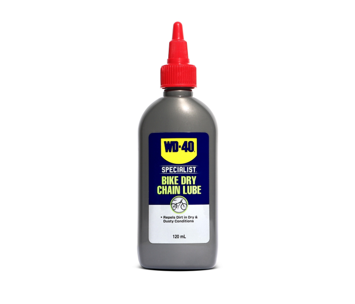 น้ำมันหล่อลื่นโซ่ WD-40 ชนิดแห้ง ขนาด 120ml. สำหรับหล่อลื่นโซ่กับสภาพเส้นทางปั่นที่แห้ง, ไม่มีฝน, ไม่มีโคลน, ไม่ต้องลุยน้ำ Pn.W051-0510 (แท้) ##