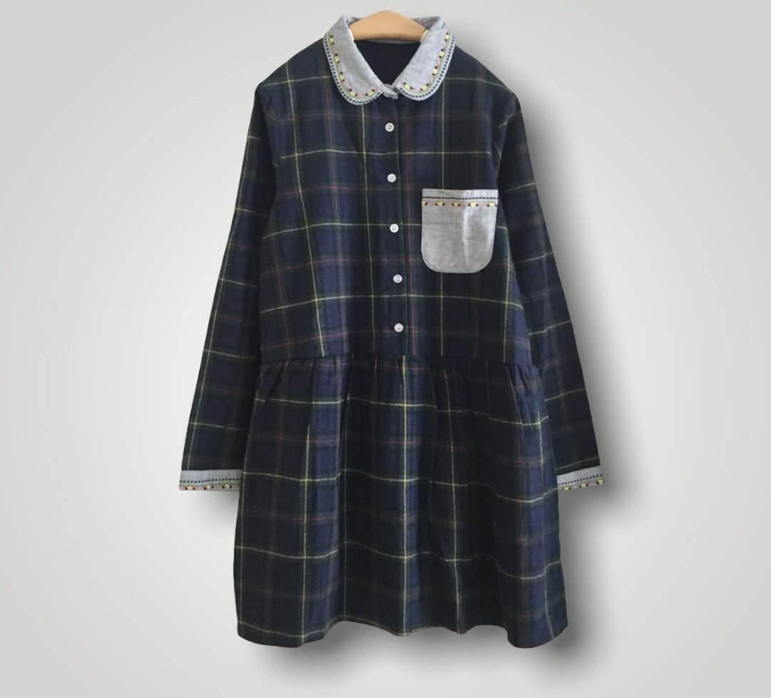 เสื้อ/เดรสผ้าฝ้ายลายสก็อต