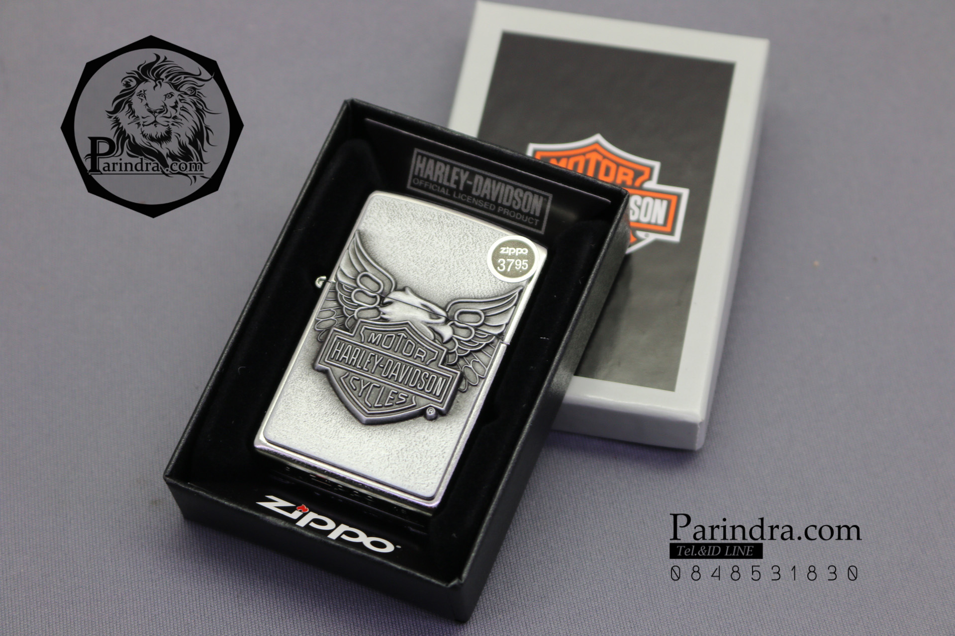 ไฟแช็ค Zippo แท้ "Zippo 20230, Harley Davidson, Emblem, Street Chrome" แท้นำเข้า 100%