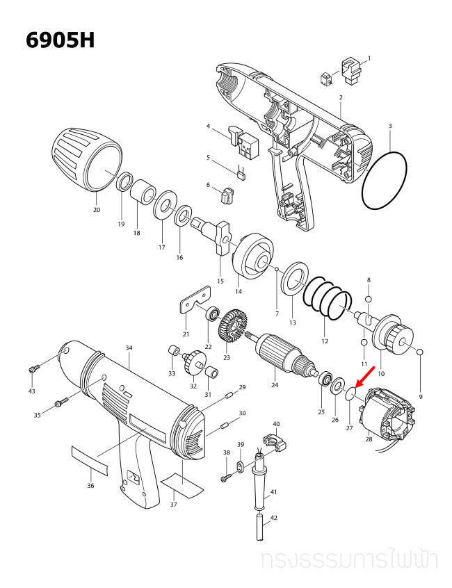 O-RING เครื่องตัดคอนกรีต Makita มากีต้า 4100NH2 [#54], HK1820 [#40], 6905H [#27] Pn.213262-3 (แท้) ##