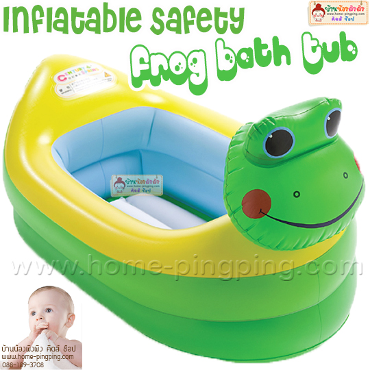 อ่างอาบน้ำเป่าลม วัดอุณหภูมิได้ Inflatable Safety FROG Bath Tub ขนาดใหญ่ 80x48 ซม. by MunchKin