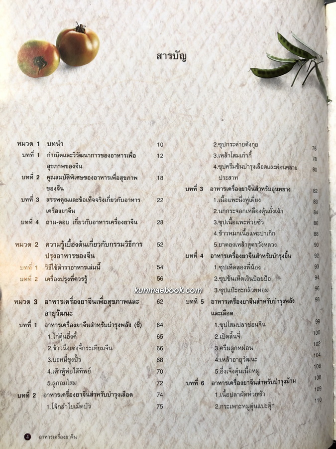 อาหารเครื่องยาจีน หลักโภชนาการ พร้อมสูตรอาหารอายุวัฒนะ