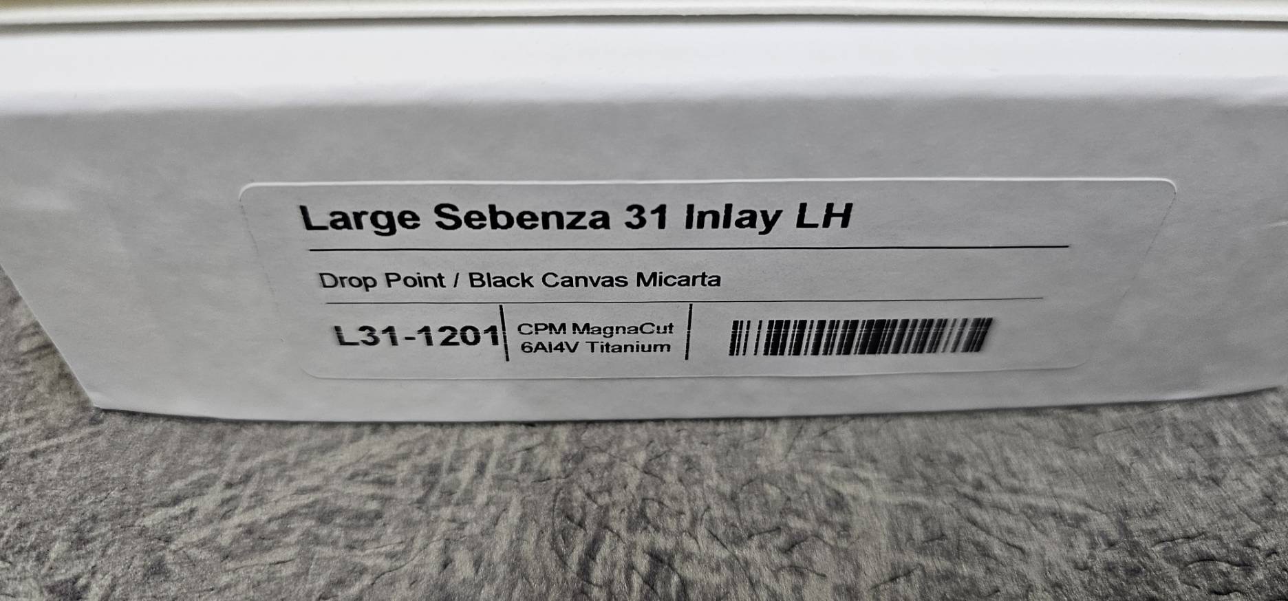Chris Reeve Large Sebenza 31 Inlay Drop Point Black Canvas Micarta CPM MagnaCut (LH มือซ้าย)