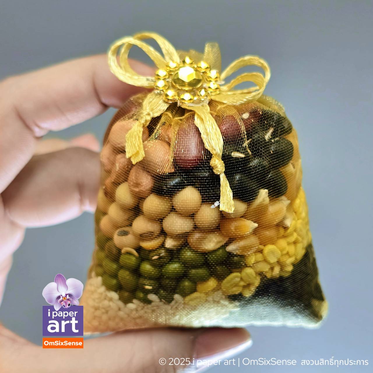 ของไหว้พระพิฆเนศ ถุงไหมแก้ว | ธัญพืช ข้าวอักษัต ปัญจเมวา โมทกะลาดู