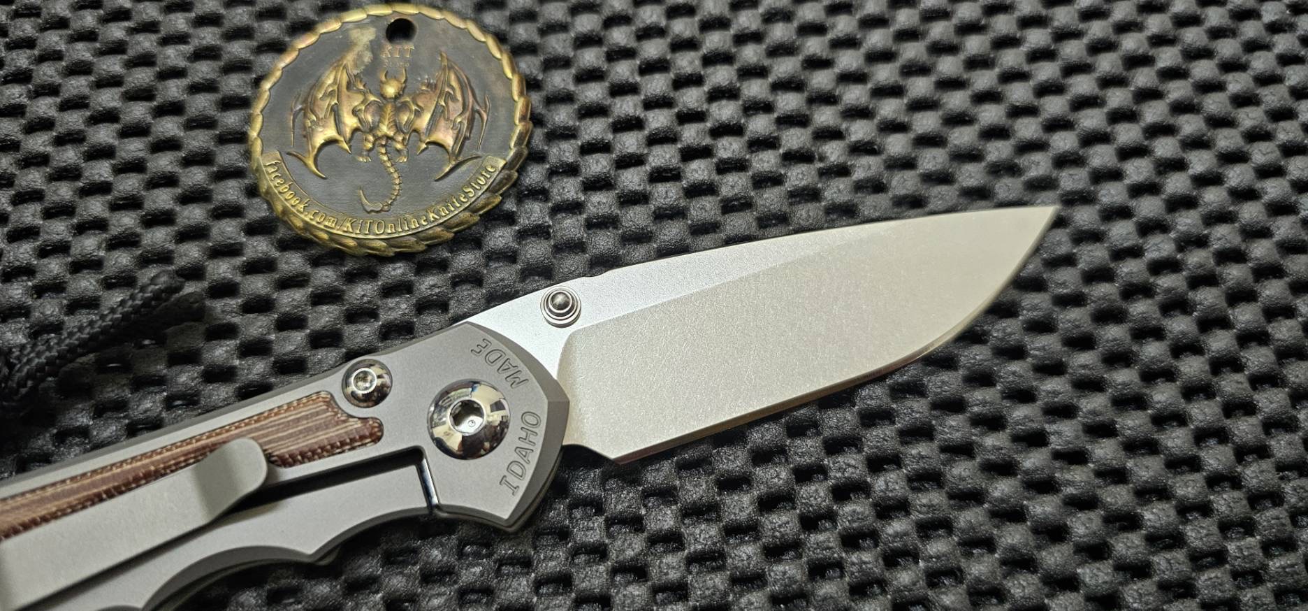 Chris Reeve Small Inkosi lnlay Drop Point Natural Canvas Micarta Glass Blasted CPM Magnacut