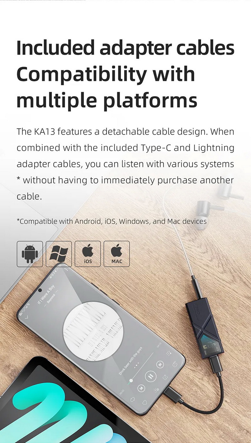 FiiO KA13 DAC/AMP พกพา ชิป Dual DACs + Dual Op-Amps รองรับ Hi-Res ประกันศูนย์ไทย