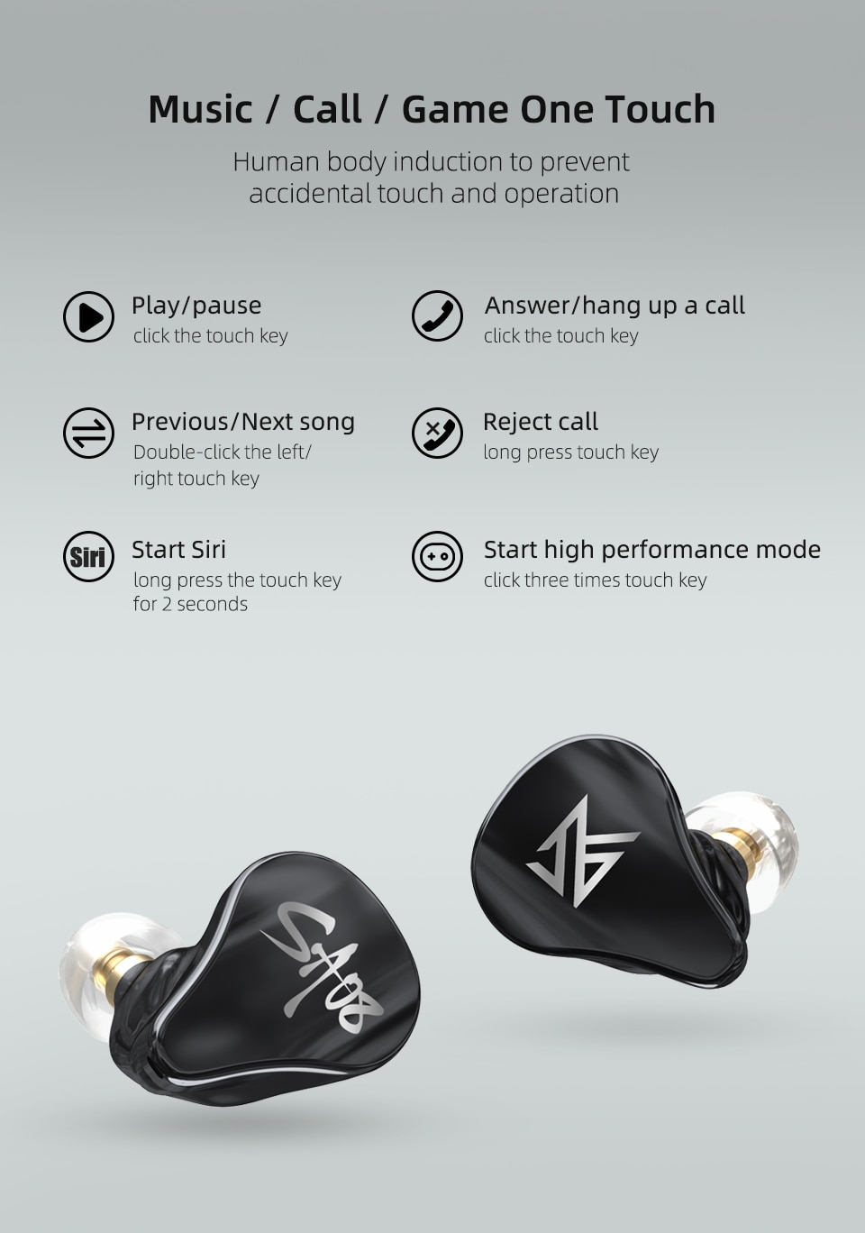 ขาย KZ SA08 หูฟัง True Wireless 4 ไดร์เวอร์ (4BA) ประกันศูนย์ไทย