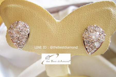 BE035RD ต่างหูเพชรCZ น่ารักๆๆ ดีไซน์รูปหยดน้ำ เพชรวิ๊งๆๆ เก๋สุดๆ ใส่ติดหูได้เลย