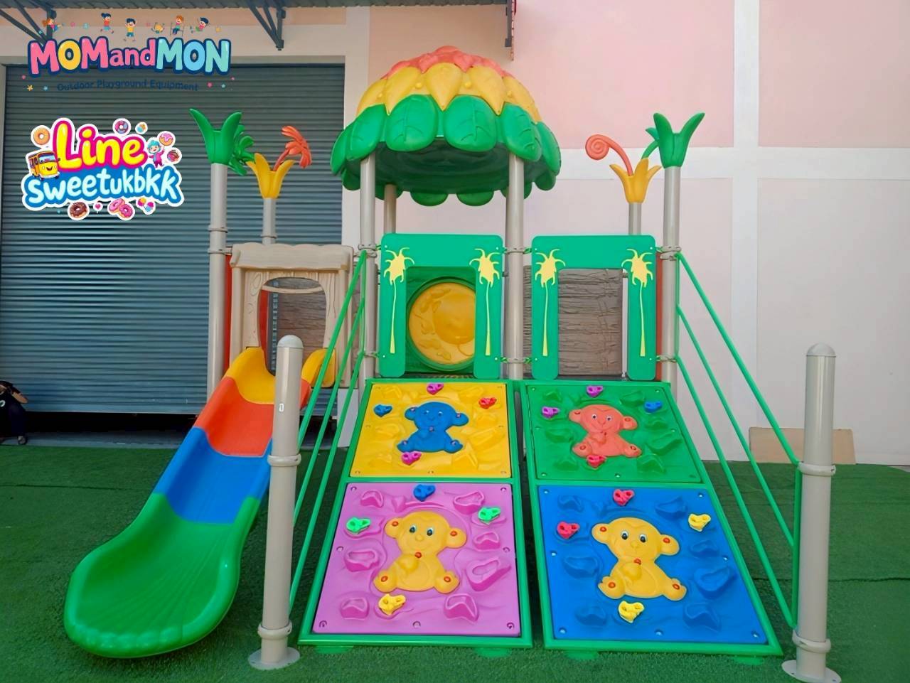 เครื่องเล่นสนาม-ชุด-ปีนป่ายกับพุ่มไม้