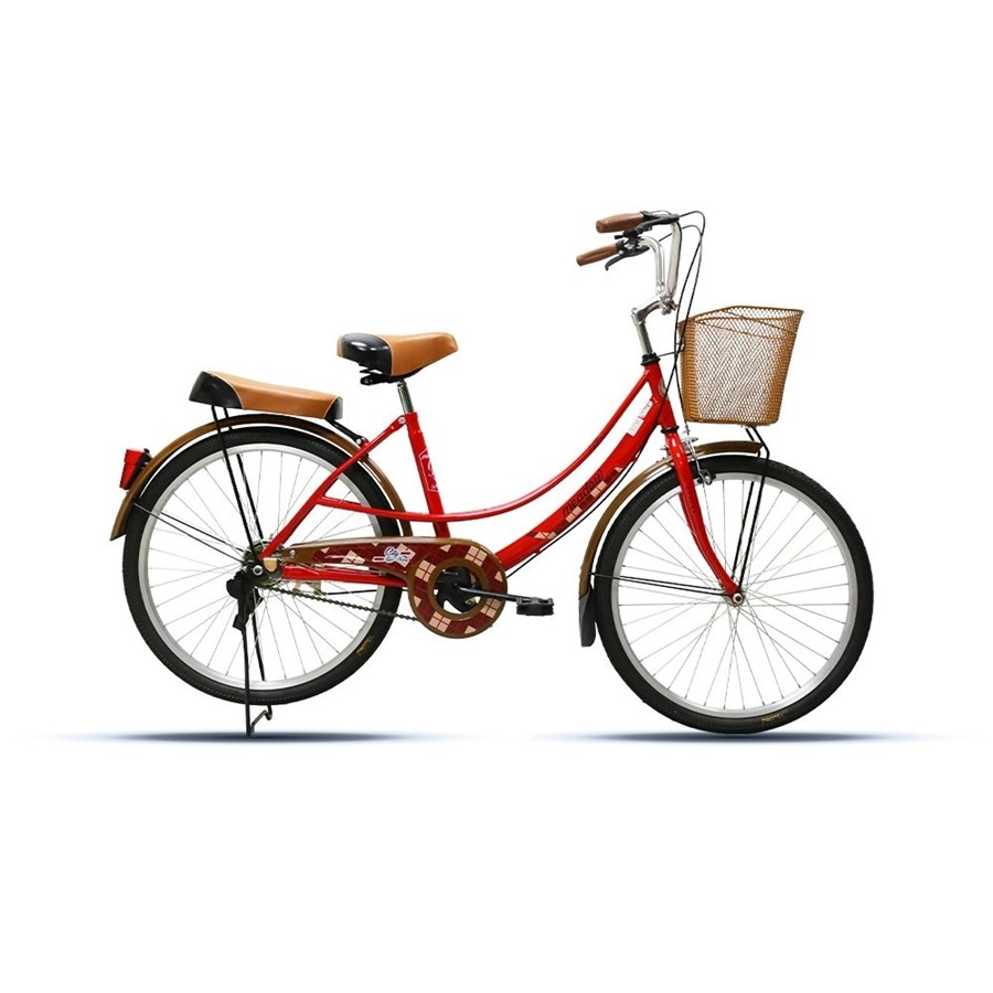 MEADOW housewife's bicycle, model CITY VINTAGE MIT, 24-inch wheels, with vintage basket, no gears.