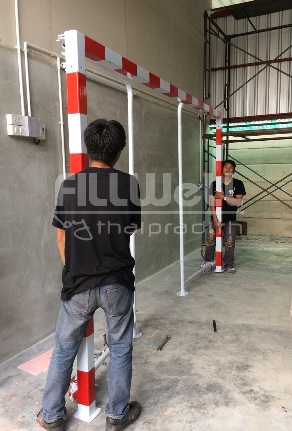 โกลฟุตซอล พับเก็บได้ เสาเหลี่ยม