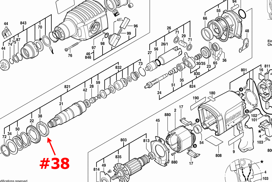 จานล็อค BOSCH รุ่น 2-22E #38 (แท้-สั่ง)