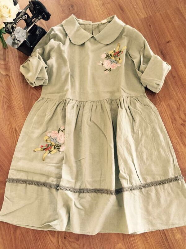 เสื้อ/เดรสผ้าฝ้ายนุ่มปักลาย-B39