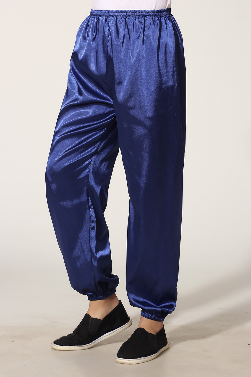 Pre-order ชุดจีนชาย แขนยาวผ้าแพร สีน้ำเงิน