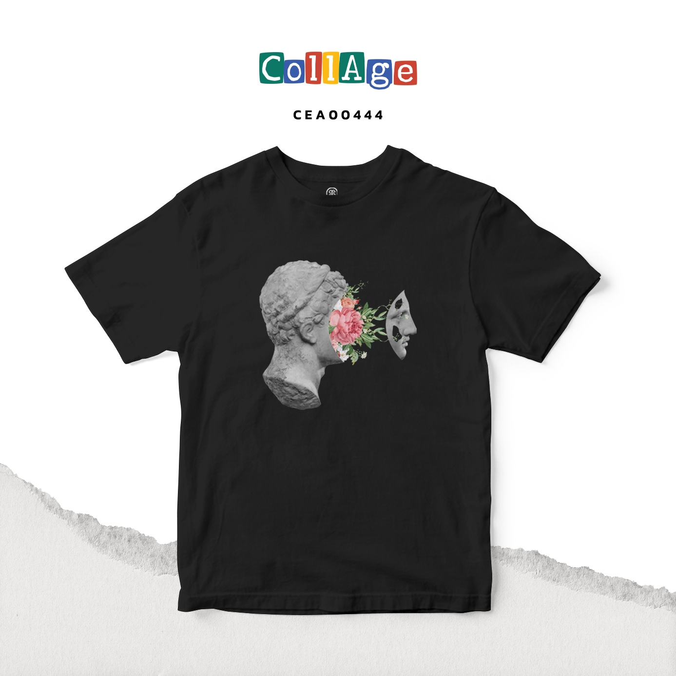 เสื้อยืดพิมพ์ลาย Collage Brooke I รหัส CEA00444 สีดำ #เสื้อยืด #Collage